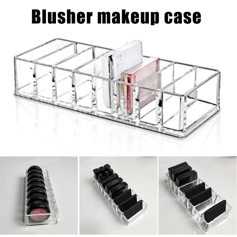 

Clear Acrylic Makeup Brushes Organizer Holder Lipstick Stand Case Desktop Jewelry Box Cosmetic Tray with 8 Slots SSwell