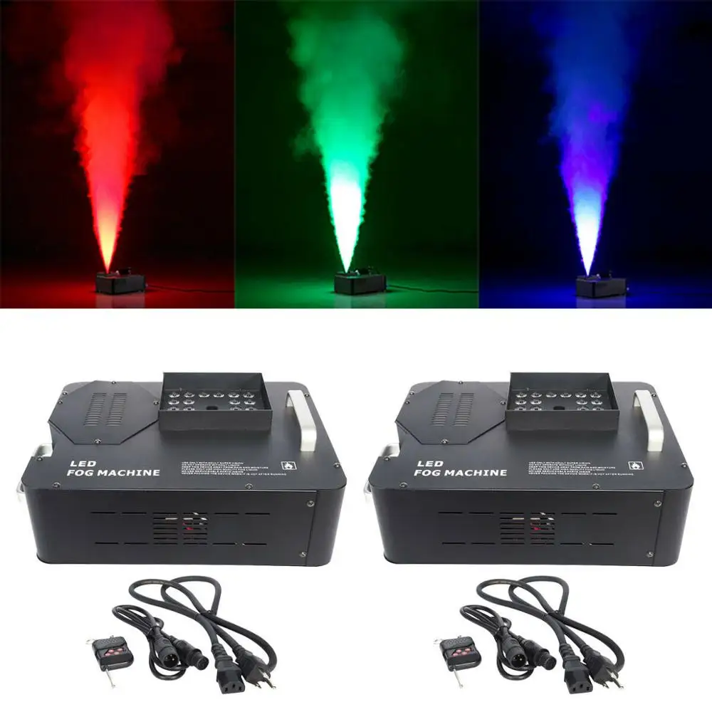 

2 шт 1500 Вт RGB 24LED курильщик туман машина вертикальный вверх спрей DMX Fogger W/пульт дистанционного управления