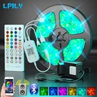 Светодиодсветильник лента SMD 5050 RGB для гибкая лента светодиодная, лампа с Bluetooth управлением и адаптером для домашвечерние НКИ, 5 м, 10 м, 12 В постоянного тока
