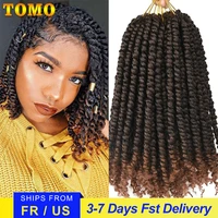 tomo bomb twist crochet hair synthetic 16roots spring twist pre looped crochet braids hair extension passion twist for women