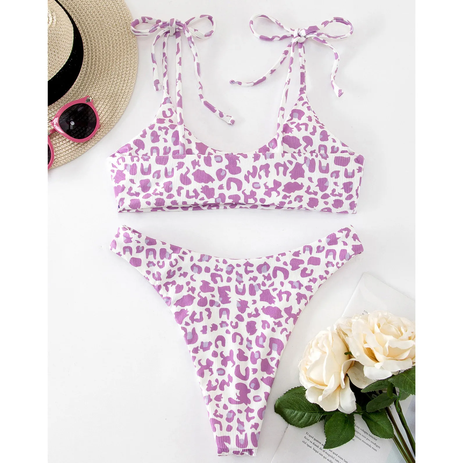 

Conjunto de Bikini Floral de dos piezas para mujer bikinis Bandage de diamante para muje traje de bano con estampado Floral