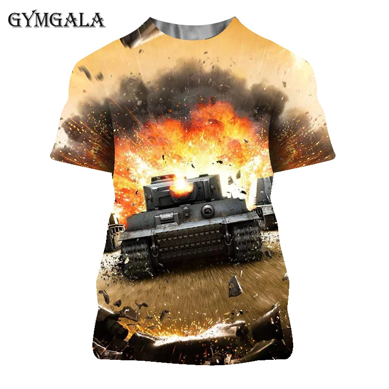 

2021 World of Tanks and other games 3D printing fashion men's T-shirt women short-sleeved soft materials outdoor Sports T-shirt