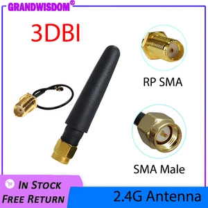 Антенна 2,4 ГГц wifi 3dBi SMA Штекерный разъем 2,4 ГГц антенна IOT маршрутизатор Wi-fi усилитель + 21 см соответствует ufl. IPX 1,13 ОТРЕЗОК кабеля