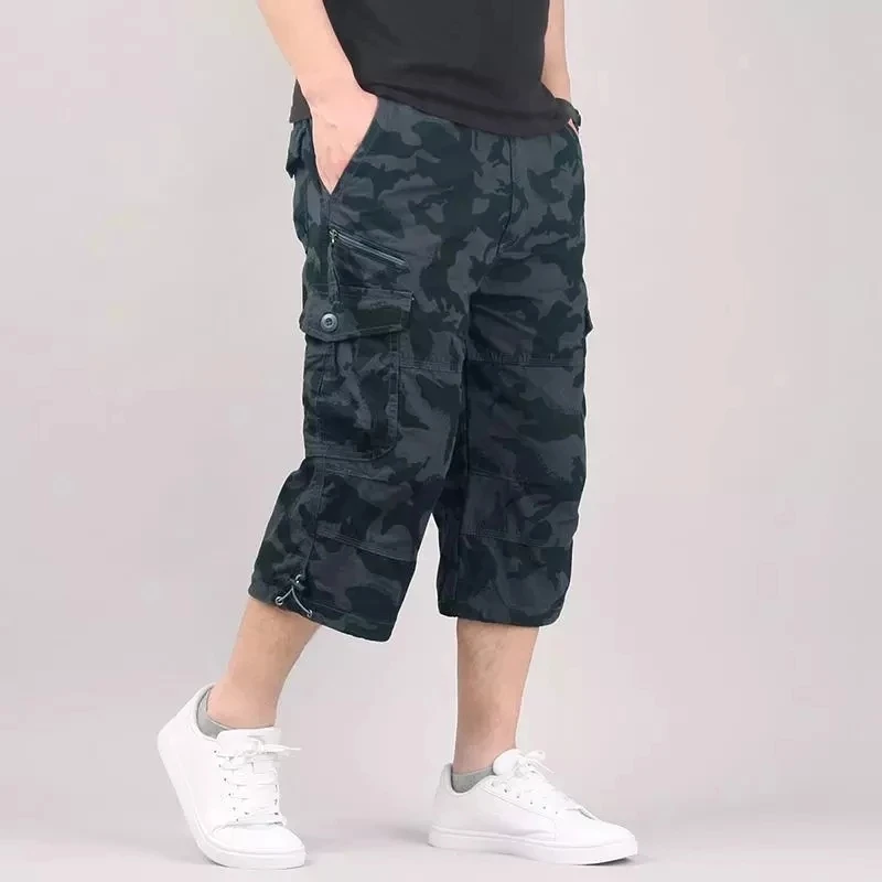 

2022 Summer Cargo Short Pants Men Casual Straight Loose Joggers Baggy Shorts Boardshort Male Military Cargo Shorts Plus Size 5XL