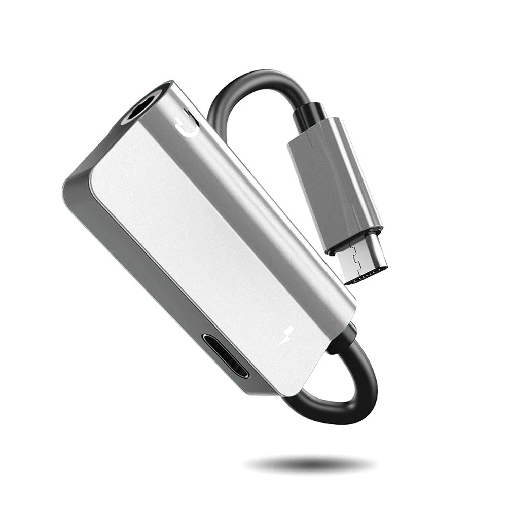 2 в 1 USB C адаптер для наушников типа C+ 3,5 мм разъем аудио USB C кабель адаптер конвертер Android телефон для huawei P20(N0820 - Цвет: Серебристый