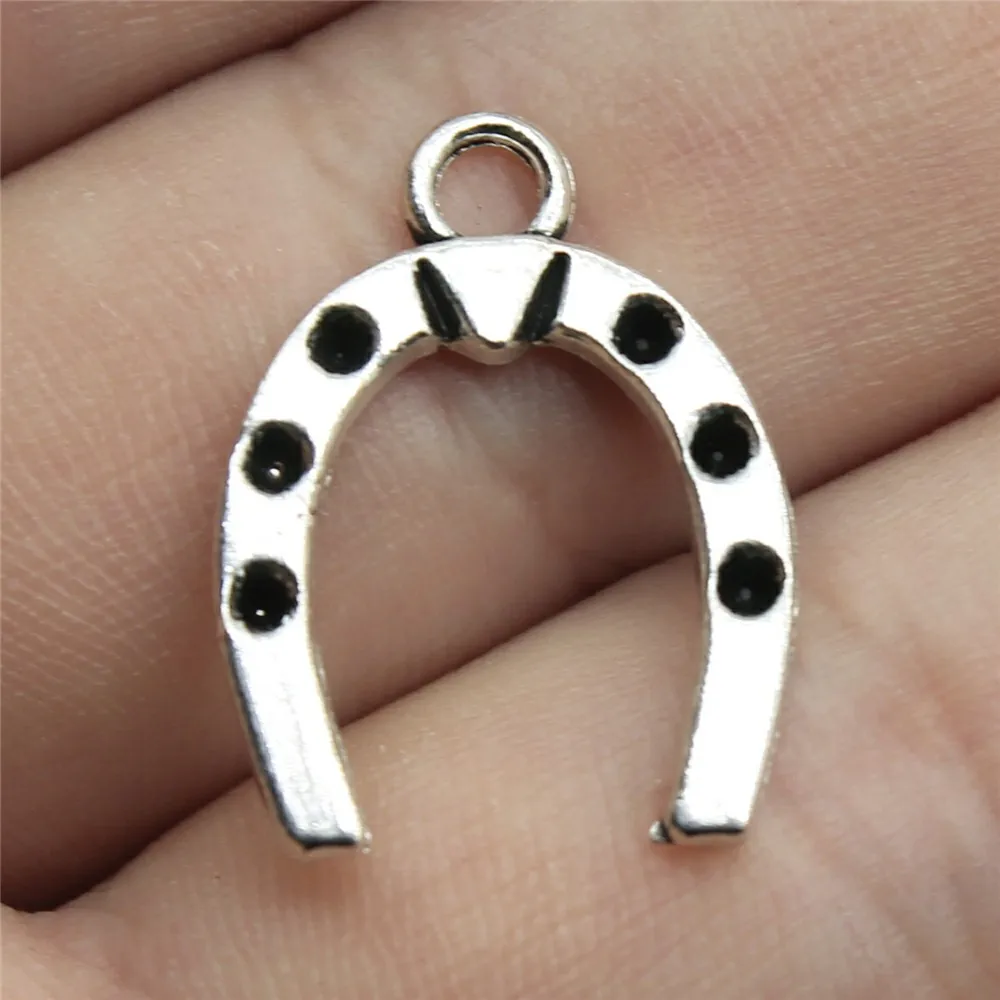

WYSIWYG 20pcs 21x16mm Horse Shoe Charm Pendants Antique Silver Color Horseshoe Pendants Horseshoe Pendants