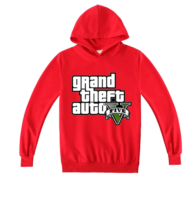 Толстовка с капюшоном для мальчиков рисунком из мультфильма Gta 5 принтом девочек