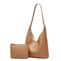 fashion texture commuter handbags large capacity one shoulder soft lychee pattern underarm bucket portable set bag