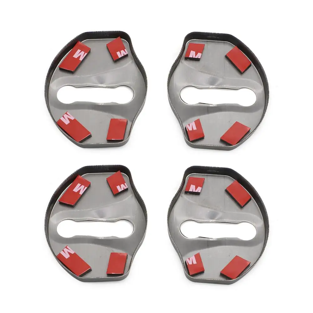 

4PCS Stainless Steel Car Door Lock Protective Cover Cap Kit Decoration Buckle Sticker for Tesla Model 3 2019