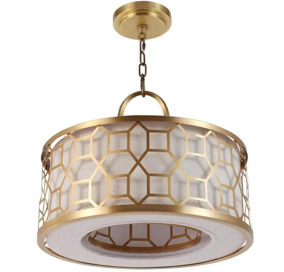 

Europe Lustre modern Chandelier Light fabric black gold shade Bedroom Suspendsion Light Fixture Dining Hanging Light Luminaria