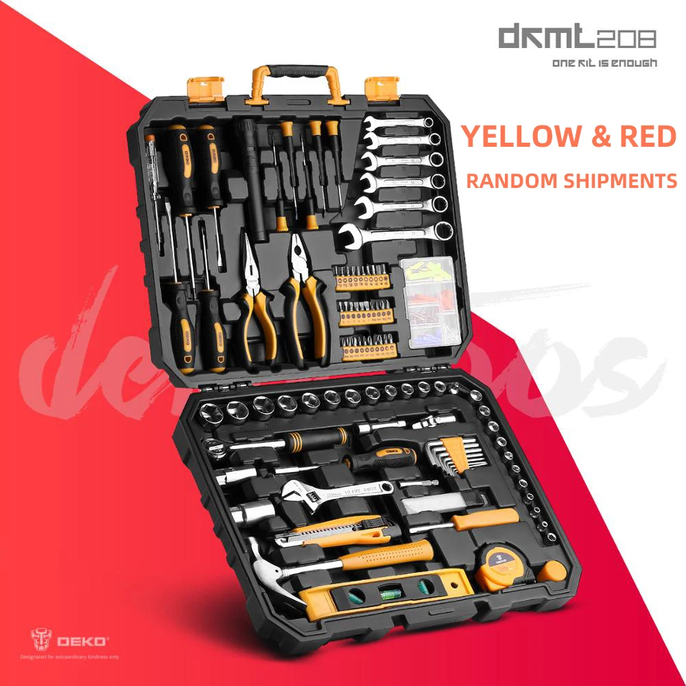 208 шт. профессиональный автомобильный Трещоточный гаечный ключ DEKO|Наборы ручных