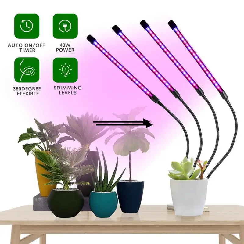 

Full Spectrum Phytolamps DC5V USB LED Grow Light with Timer 20W 30W 40W Desktop Clip Phyto Lamps for Plants Flowers Grow Box