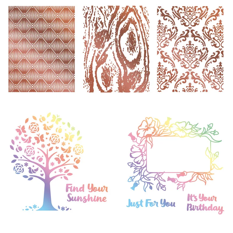 Фоновая рамка Горячая фольга пластина цветы Бабочка дерево для сделай сам