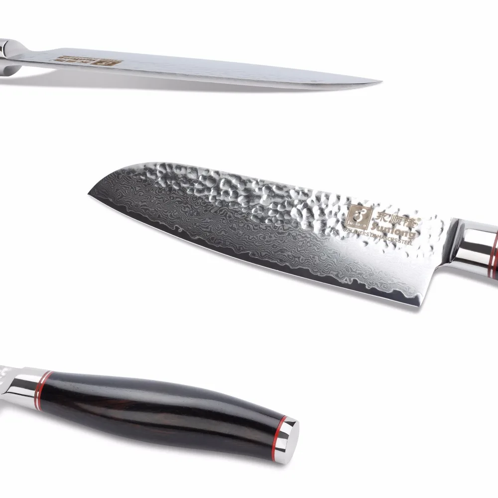 Sunlong Santoku нож 5 дюймов шеф повара японский VG10 Дамасская сталь для резки мяса