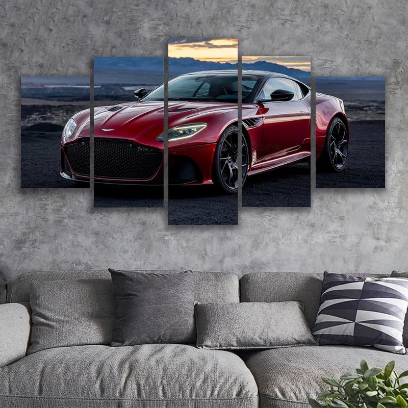 

Unframed 5Pcs Aston Martin Sports Super Car Canvas Posters Wall Art Pictures HD Paintings Home Decor for Living Room Decoration