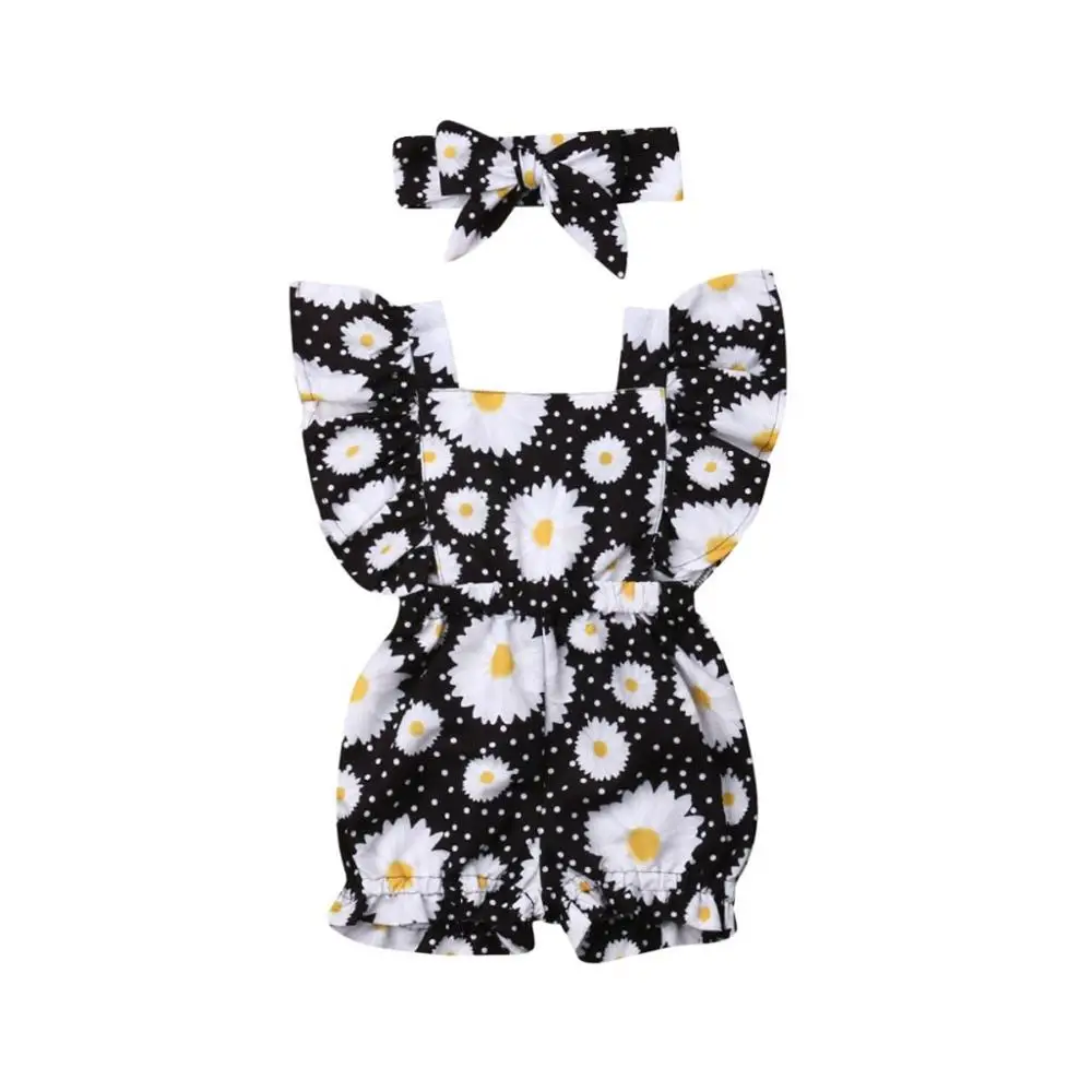 Детский комбинезон с оборками и рукавами фонариками на лето|Ромперы| |