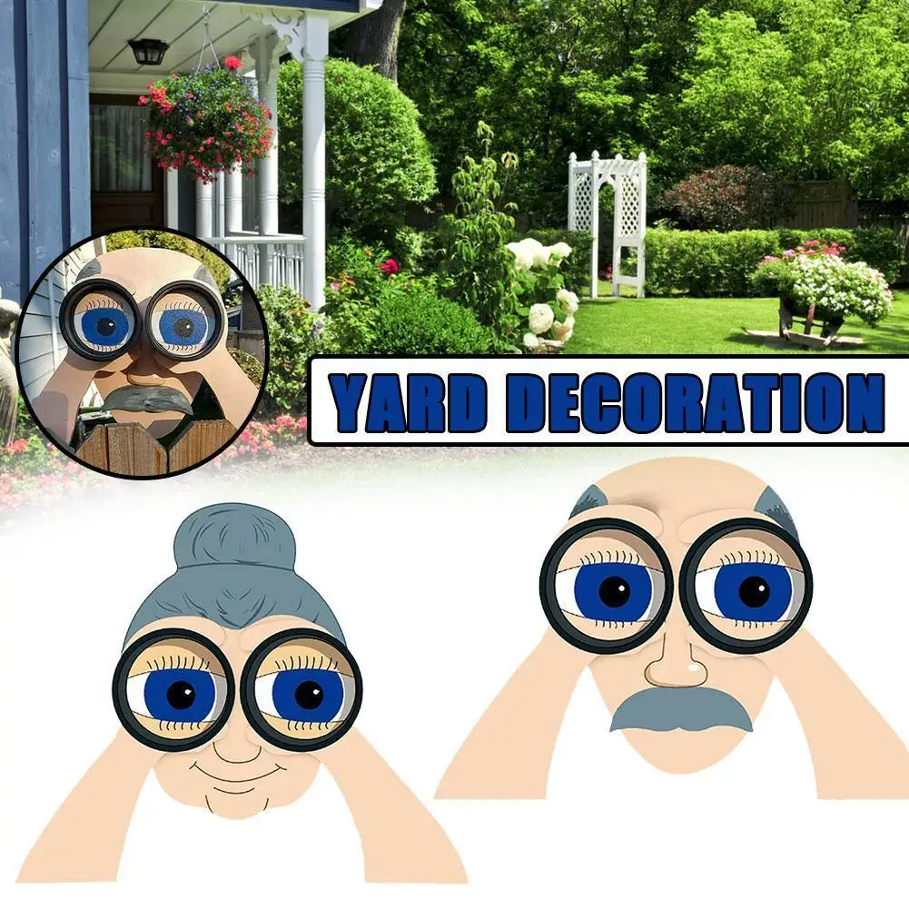 

Unique Fence Decoration Nosy Old Man and Lady Garden Day Decora Fence Father's Courtyard Gift Fence Yard Crafts Art Art N9R7