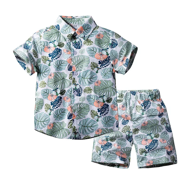 

Summer Kids Clothes Sets Boys Fashion Cotton Sets Cartoon Print Short Sleeve Shirts + Shorts Two-piece Children's Clothing