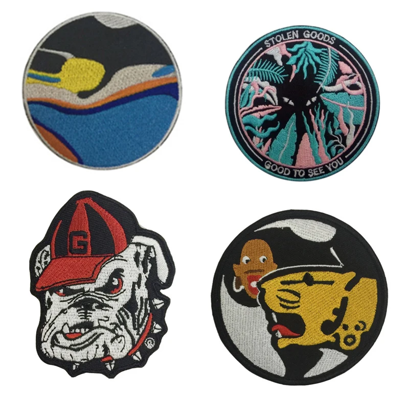 Круглые нашивки с надписями на одежду мультяшная аппликация сделай сам