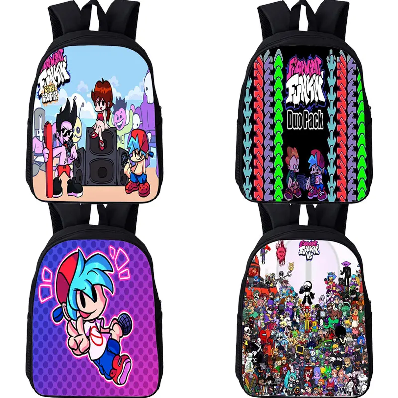 

3D FNF Game Friday Night Funkin Backpack 16 Inch Student Cartoon School Bags Anime Mochila Teens Travel Bagpacks Zipper Knapsack