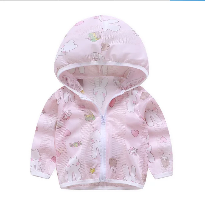 Детское летнее пальто с капюшоном Солнцезащитная одежда детская верхняя куртка