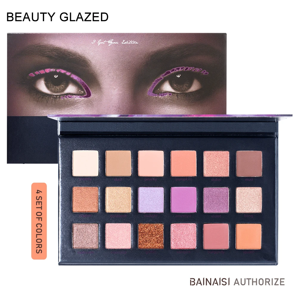 BEAUTY GLAZED18 цвета палитра для макияжа Тени век легко носить тени натуральные