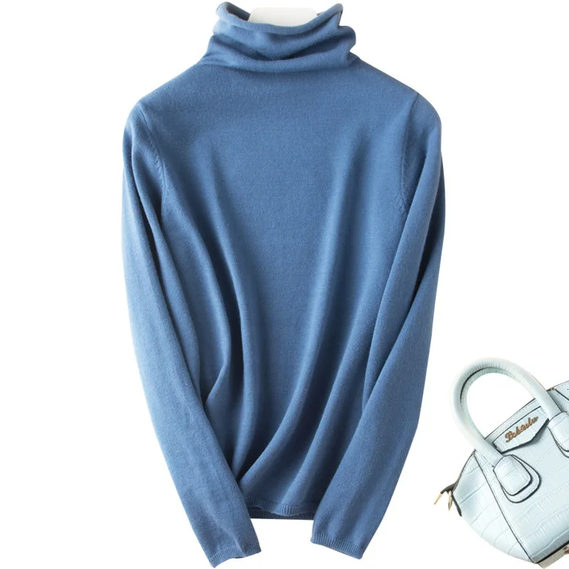 

LIBERJOG women Autumn Winter Turtleneck Pullovers Sweaters Primer shirt long sleeve Short Slim Knitting sweater female