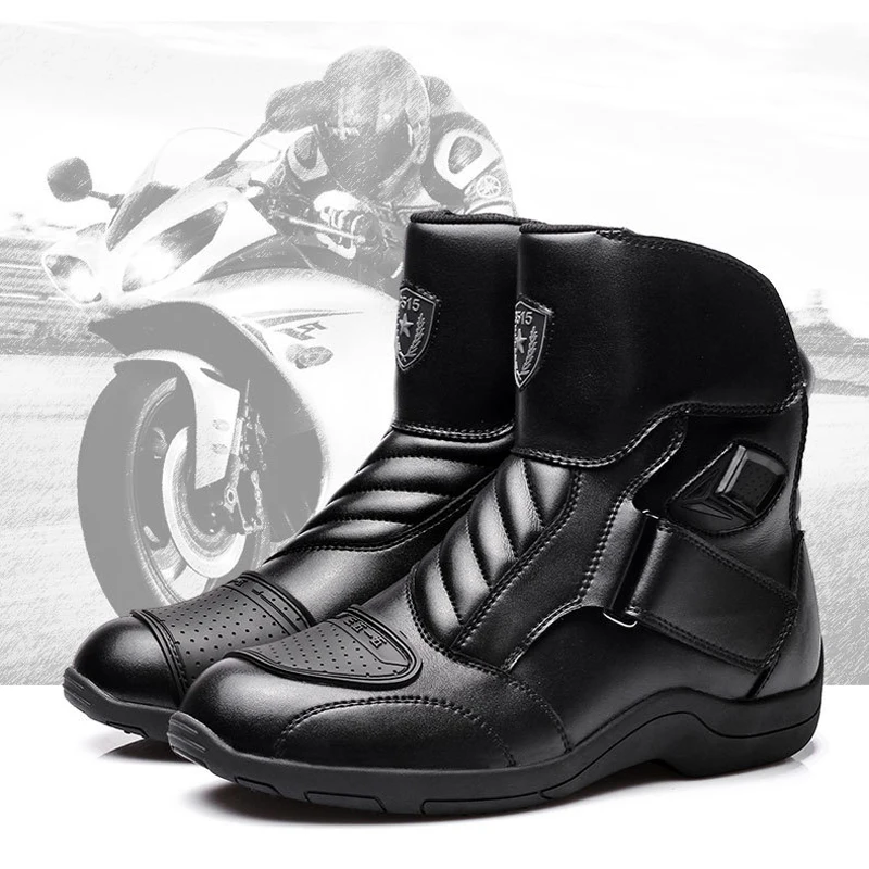GPCROSS/Мужские ботинки в байкерском стиле; дышащие ботинки для мотокросса, гонок по бездорожью; мотоциклетная обувь для верховой езды; черные байкерские ботинки