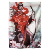 samurai japanese ukiyo e tattoo banners tapestry vintage poste sticker bar cafe home decor hanging flag 4 gromments in corners