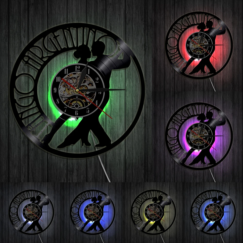 Настенные 3d часы с виниловой пластиной для танго декоративные настенные