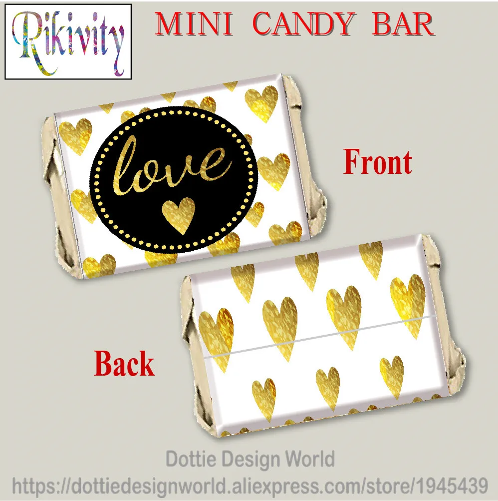 Черно Золотая свадебная мини обертка для конфет наклейка шоколада Hershey бутылка