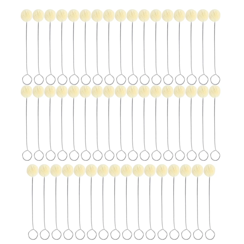 

50 шт. шерсть кисточки шар из матовой кожи на основе красителя подушечка красить-аппликатор с металлической ручкой для поделки своими руками...