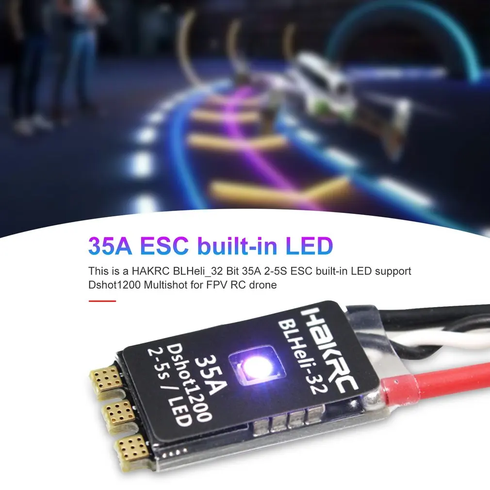 Haprc BLHeli_32 Bit 35A 2-5S ESC встроенный СВЕТОДИОДНЫЙ модуль Dshot1200 Multishot для FPV RC Drone | Игрушки