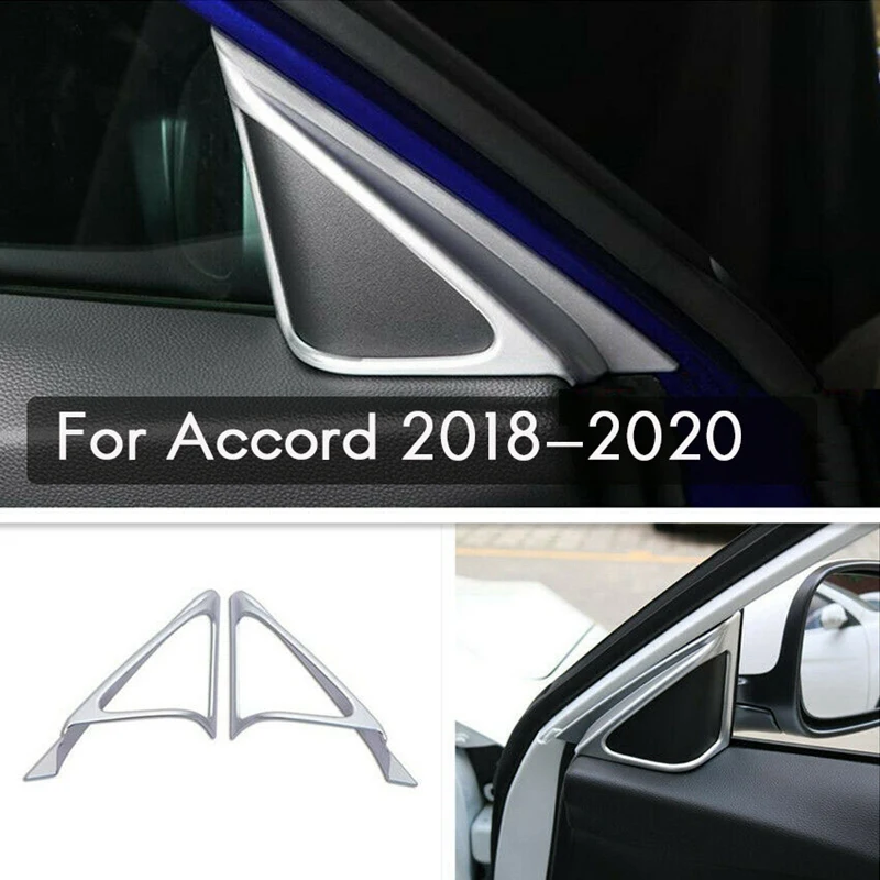 

Серебристая внутренняя Боковая дверь динамика Колонка звуковая крышка отделка для Honda Accord 2018-2020 10