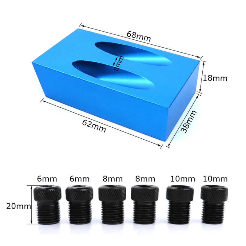 Деревообрабатывающий карман отверстие джиг комплект 6/8/10 мм угол направитель