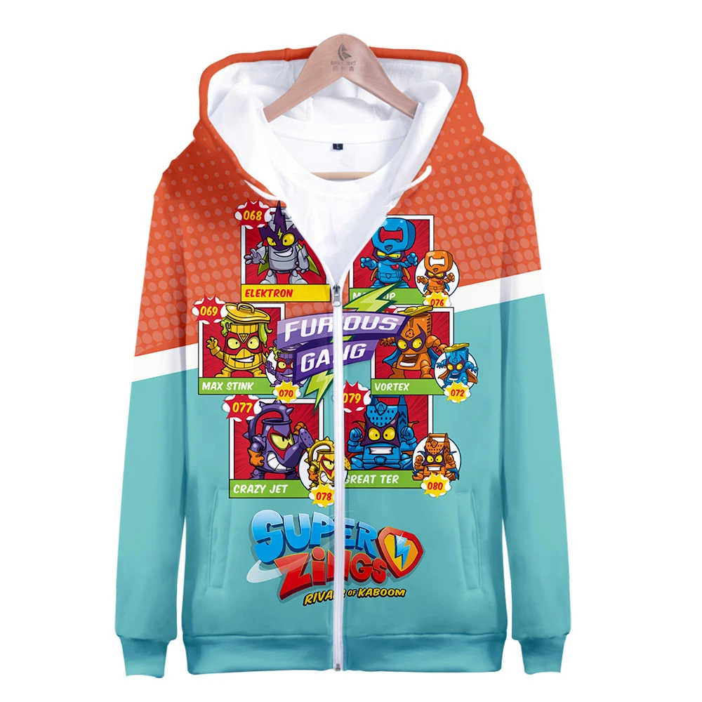 

Adult Children Superzings Zipper Hoodies Sweatshirts Boys Girls Super Zings Harajuku Streetwear Cartoon Anime 3D Cosplay Custome