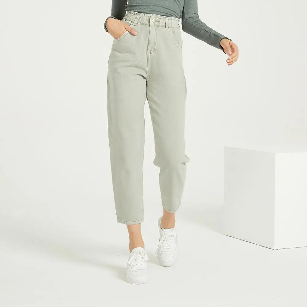 Женские повседневные джинсовые брюки Wixra с высокой талией и карманами летние