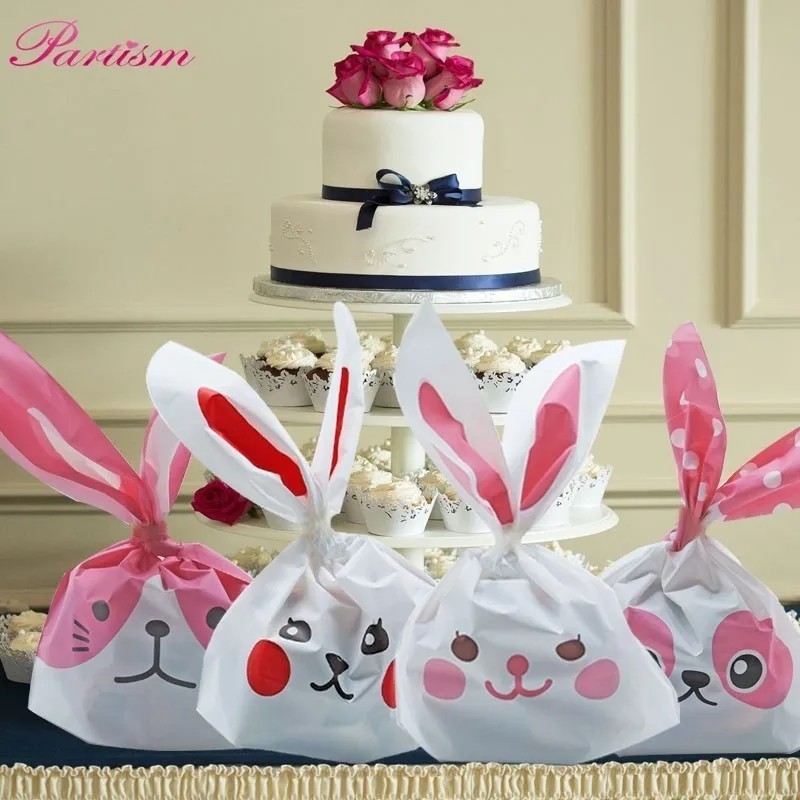 Пакеты для печенья и конфет с милыми заячьими ушками 10 шт./лот самоклеящиеся