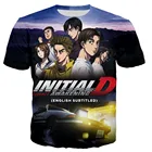 Новое поступление 2021, футболка Initial D для мужчин и женщин, футболки с 3D принтом, Повседневная футболка в стиле Харадзюку, уличные Топы