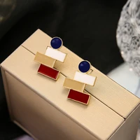 lats 2020 women earrings korean simple geometric stud earring oil drop morandi color earrings for women fashion jewelry brincos