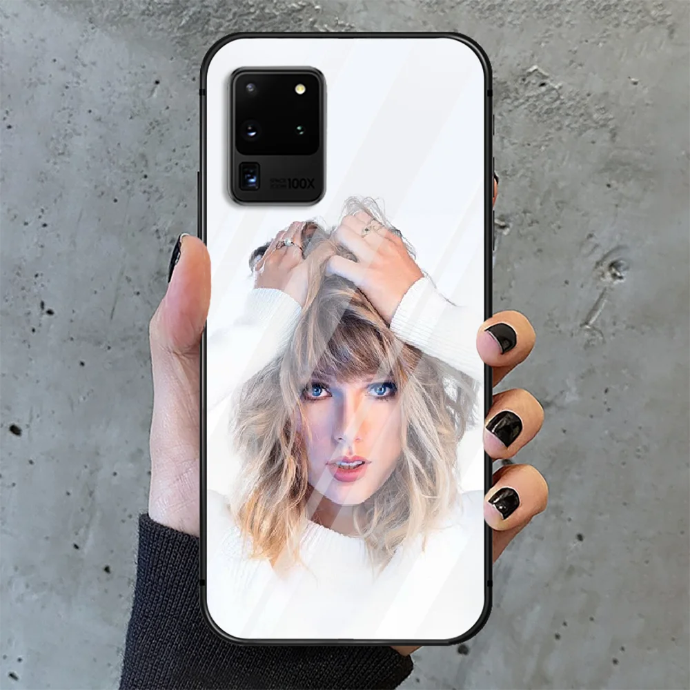 

Singer Swift-Taylor Folklore Phone Tempered Glass Case Cover For Samsung Galaxy S Note 5 6 9 10 10E 20 21 FE Plus Uitra Coque