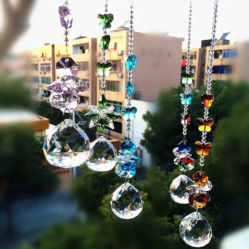 

Garland Chakra Spectra 1PC Pink Color Crystal Glass Suncatcher Rainbow Pendant for Home Decoration, Christmas Tree Hanging Drops