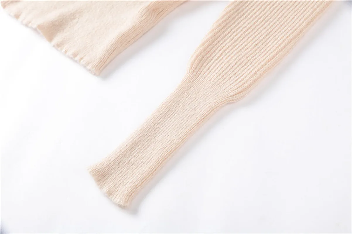 Женский укороченный свитер с бантом трикотажный подиумный пуловер высоким