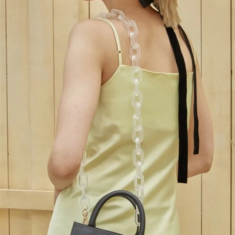 Новая прозрачная цветная женская акриловая полимерная цепь сумка ремень легко