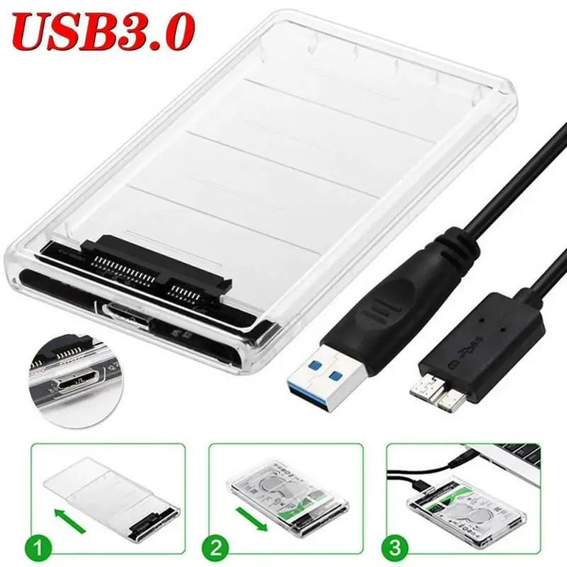 

Прозрачный внешний корпус для жесткого диска 2,5 дюйма с USB 3,0