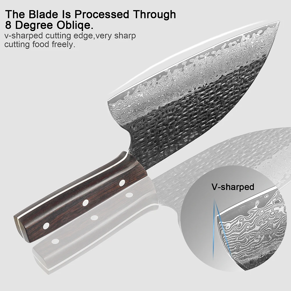 XITUO ножей шеф-повара ножи накири Дамаск Сталь кости резак овощей нож для Разделки