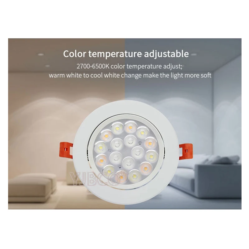 Miboxer AC86-265V 9W RGB + CCT круглый светодиодный потолочный прожектор FUT062 совместимый с