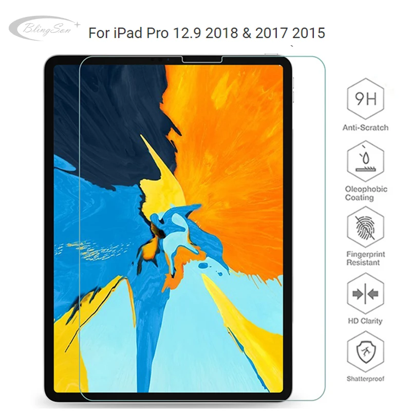 Protective Screen Glass film for iPad 12.9 inch Protector 9H Tempered Glass for iPad Pro 12.9 2018 & 2017 2015 Screen Glass film