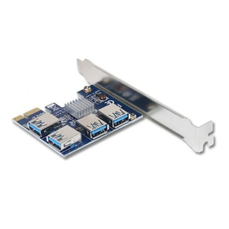 

T3LB PCI Express 1x до 4x питание Райзер адаптера USB 3,0 PCI-E 1x к внешним 4 -GPU Riser Extender для добычи полезных ископаемых