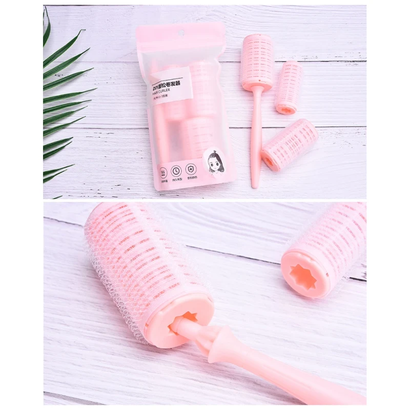3+1 Curling Tool Set Hairdressing Curlers DIY Curly Hairstyle Styling Nylon Hair Roller Curler | Красота и здоровье